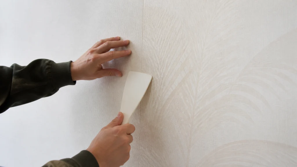 Illustration éditoriale pour l’article « Comment cacher les raccords de papier peint efficacement »