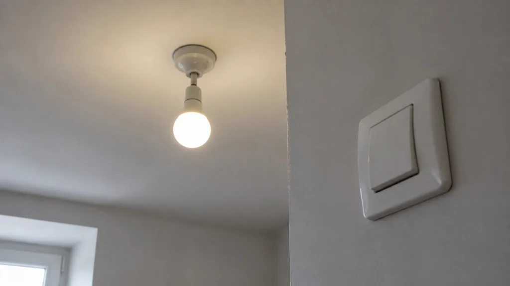 Illustration éditoriale pour l’article « Ampoule LED allumée avec l'interrupteur éteint : les solutions »