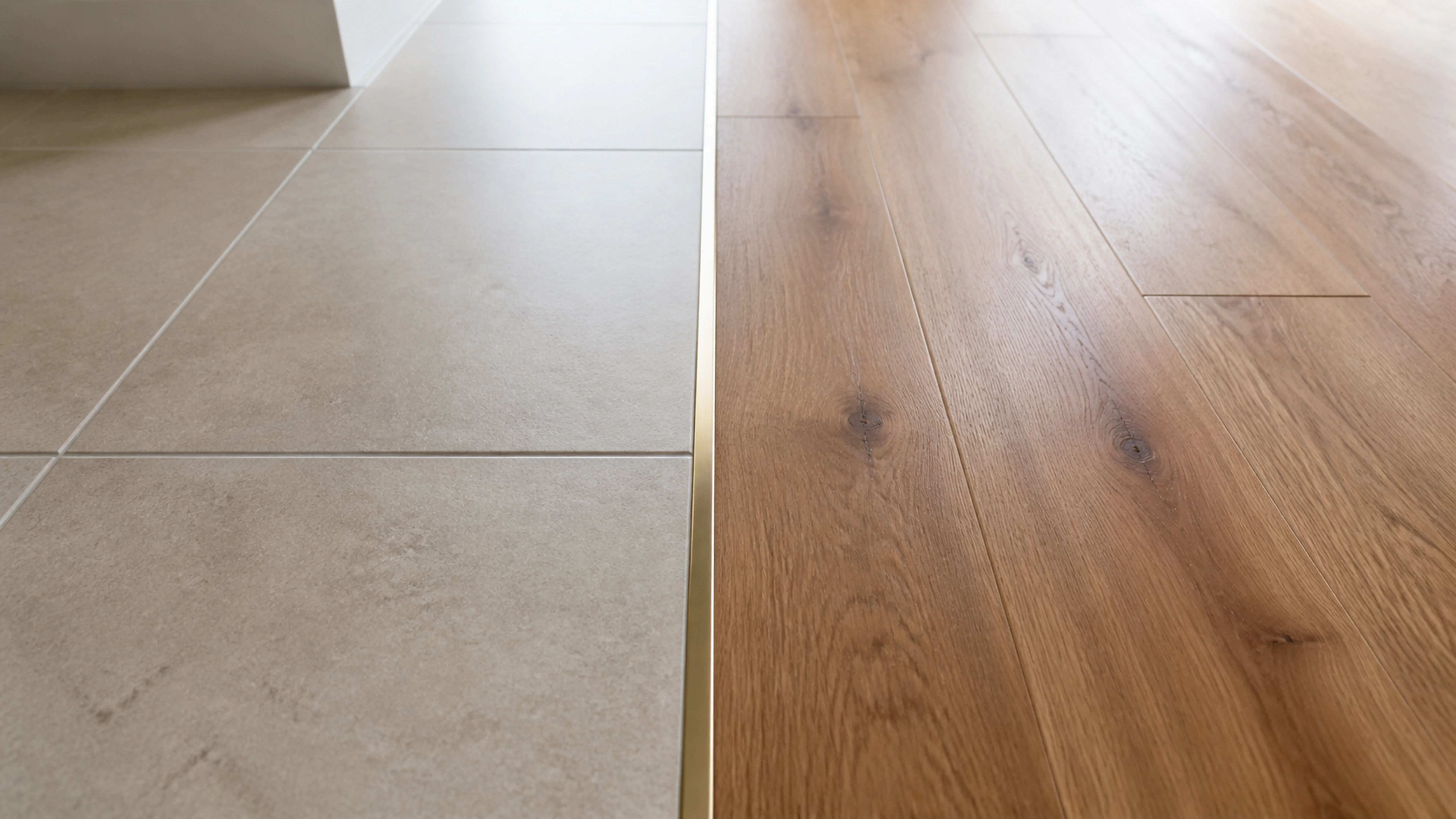 Illustration éditoriale pour l’article « Réussir votre démarcation carrelage parquet avec élégance »