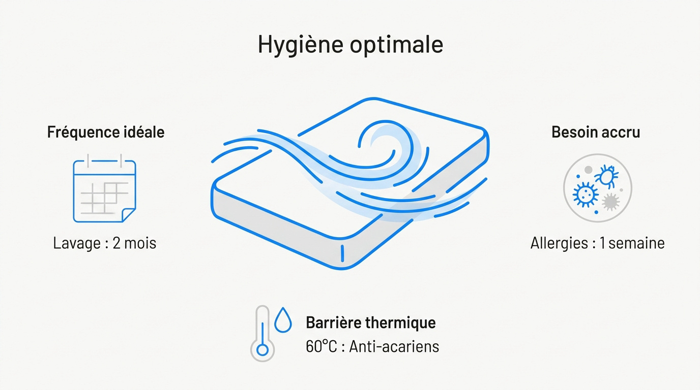 Entretien et fréquence de lavage d'un protège-matelas pour une hygiène optimale