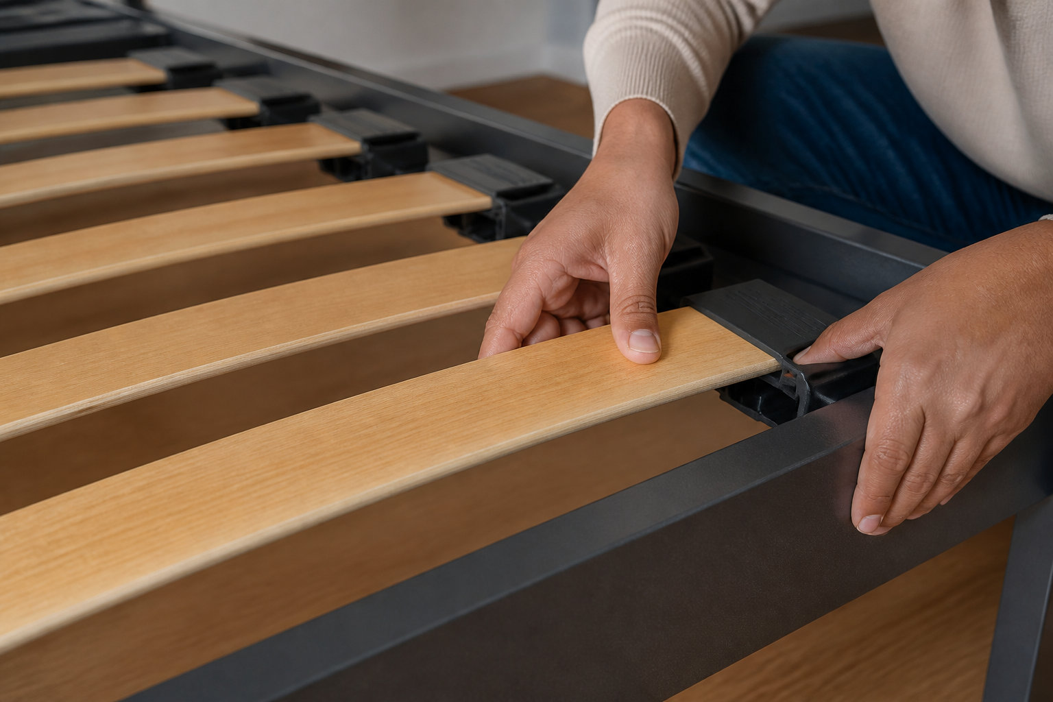 Installation des lattes et finitions du couchage