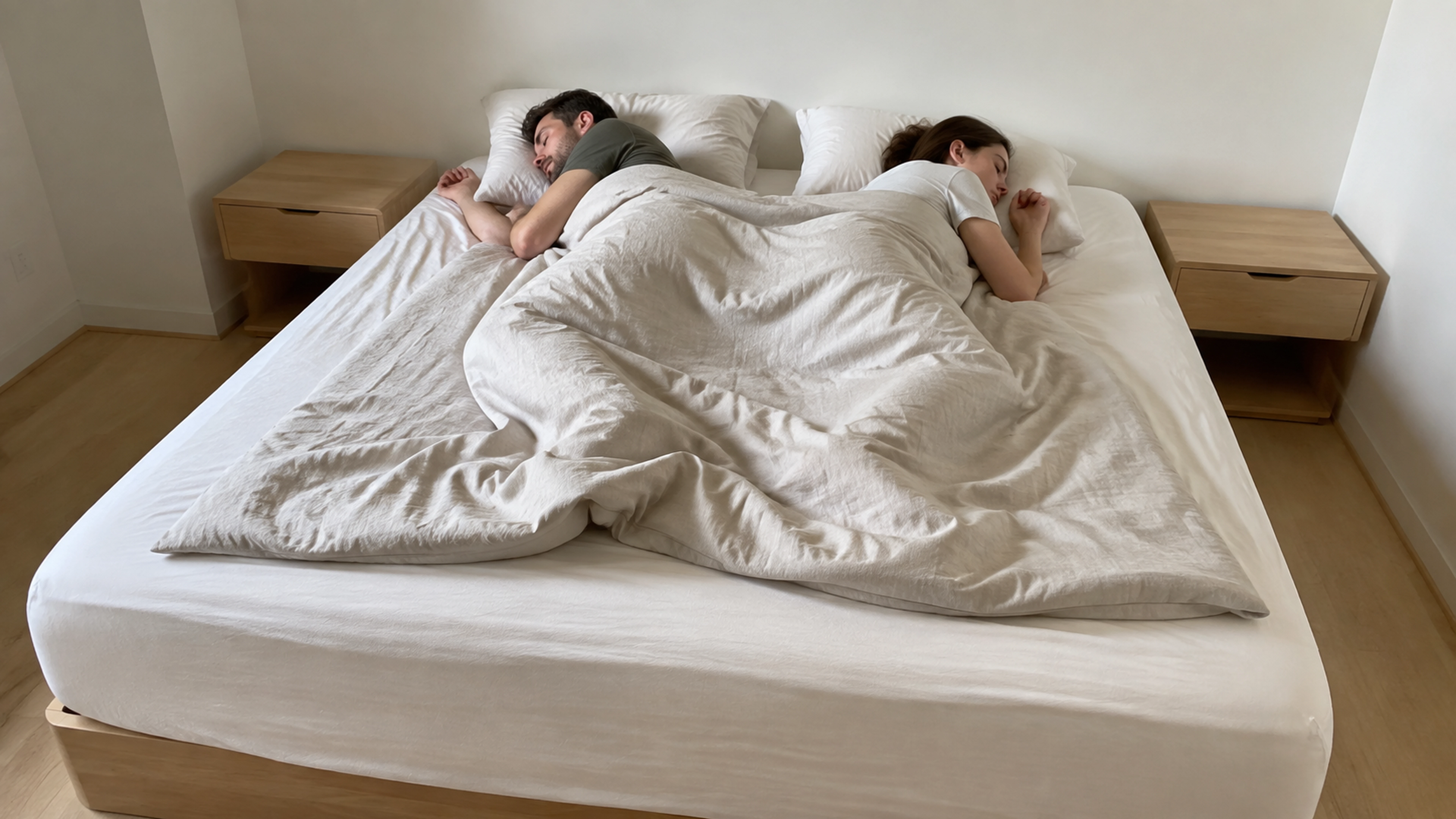 Illustration éditoriale pour l’article « Quel matelas choisir pour un couple et dormir sereinement »