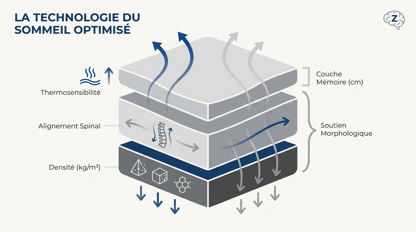 Analyse technique de la technologie de mousse à mémoire de forme pour un sommeil optimisé