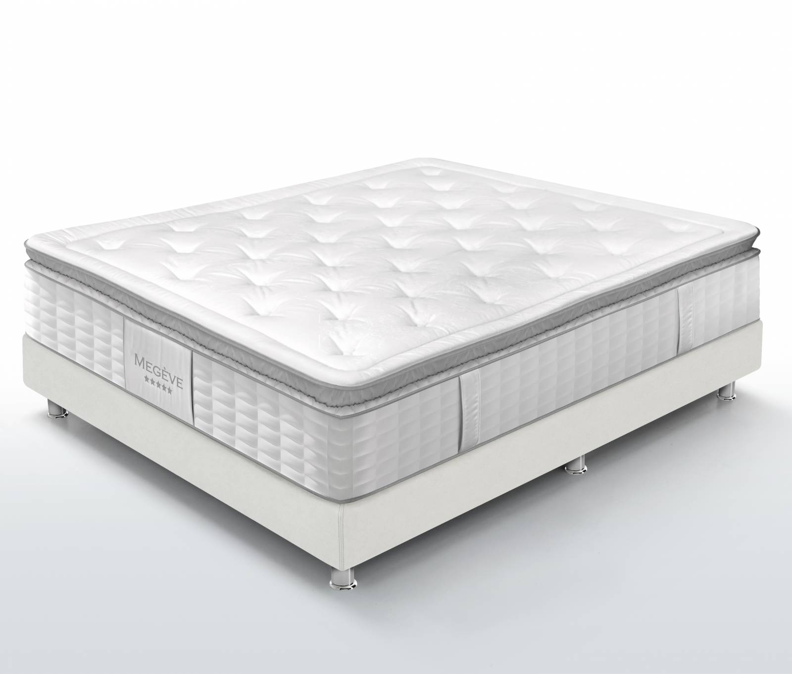 NOUVEAUTÉ : Matelas Megève, Surmatelas Intégré + Ressorts Ensachés + Latex Naturel + Mémoire de forme – 32cm – 70kg/m3