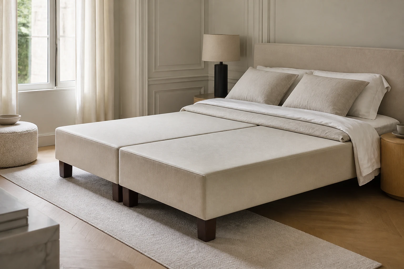 Nouveauté : Sommier Tapissier en Velours Beige – Élégance et Confort Premium Made in France à Genay et en livraison partout en France
